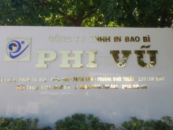 thi công chữ inox công ty phi vũ 